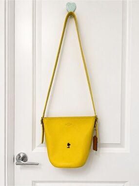Coach x Peanuts Snoopy Yellow Leather Crossbody Bag